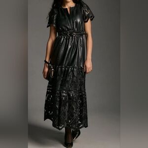 Anthropologie The Somerset Faux Leather Maxi Dress